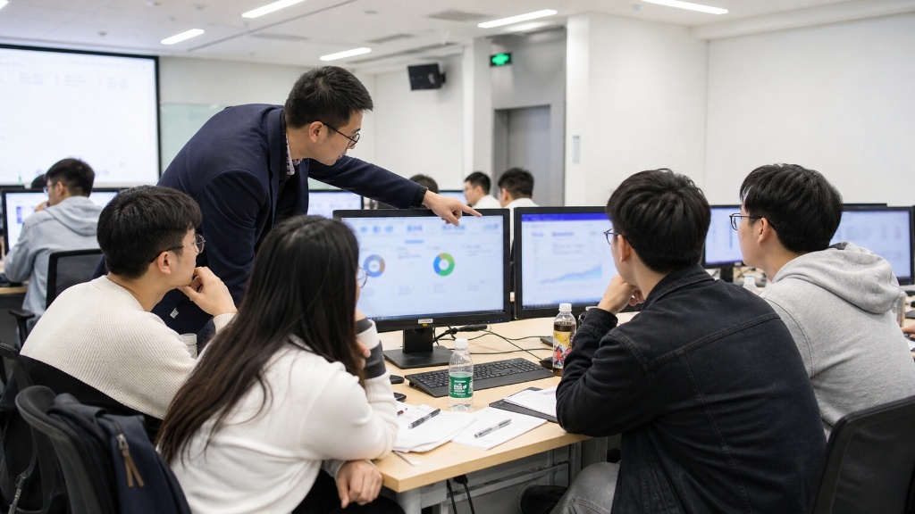 教师指导学生数据实训课堂